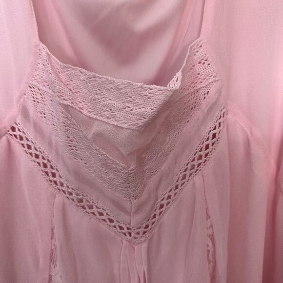 Changes‎ by Together Pink Blouse Womens 20 Lace Crochet Lined Semi Sheer Sleeves - Picture 4 of 7